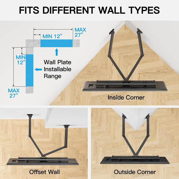 Full Motion Corner TV Wall Mount For 37" To 70" TVs