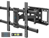 PERLESMITH TV Wall Mount Bracket Full Motion Dual Articulating Arm for Most 37-82 Inch LED, LCD, OLED, Flat Curved TVs up to 132lbs VESA 600×400 with Tilt, Swivel and Rotation - PSLFK1